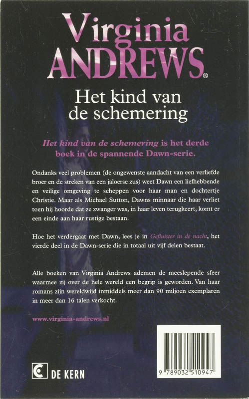 Achterkant van Hte kind van de schemering