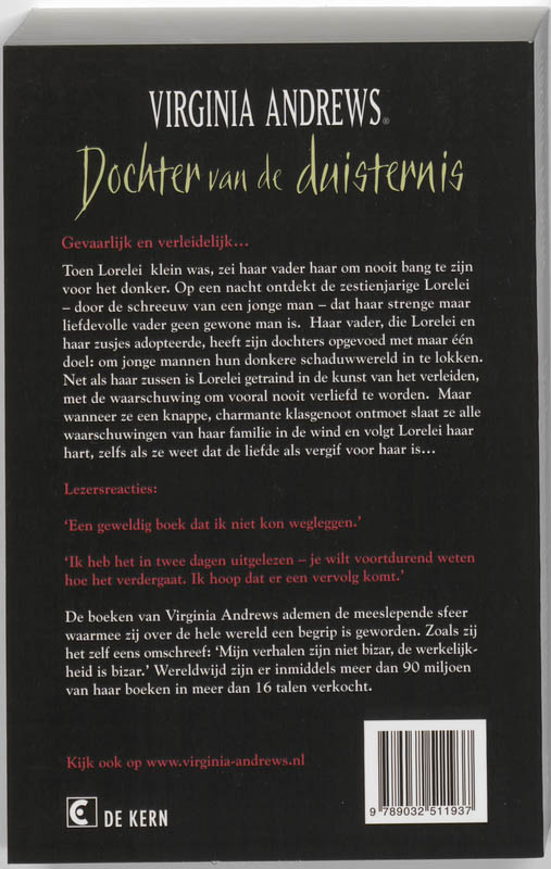 Achterkant van Dochter van de duisternis