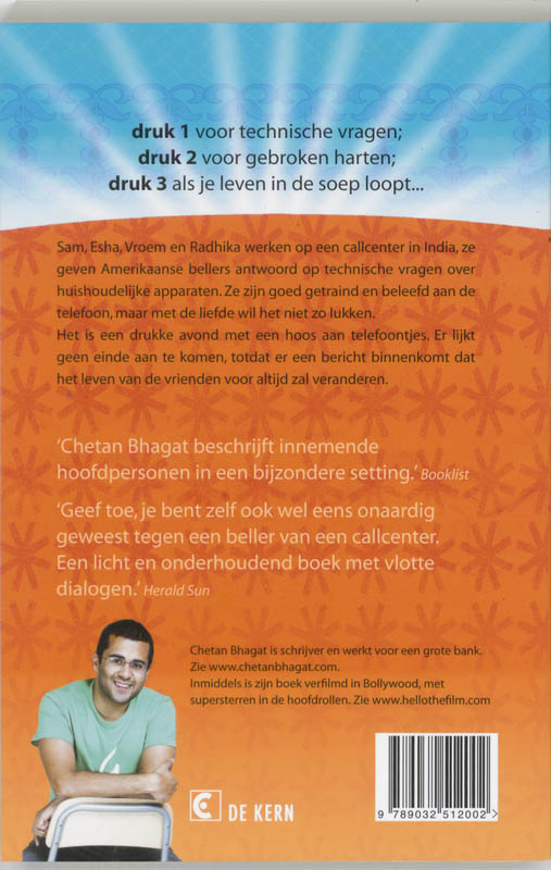 Achterkant van Die nacht op het callcenter