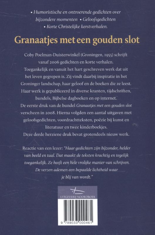 Achterkant van Granaatjes met een gouden slot