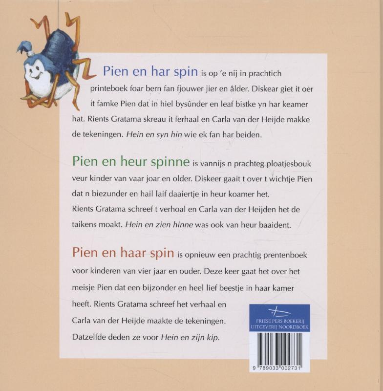 Achterkant van Pien en haar spin