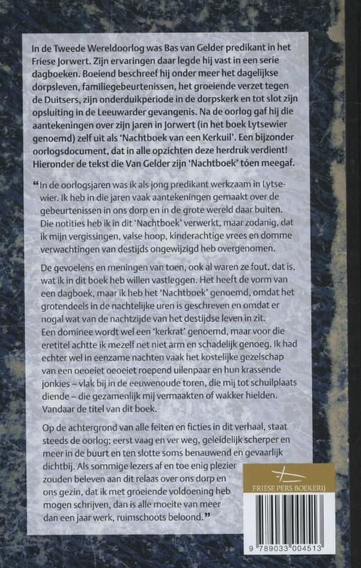 Achterkant van Nachtboek van een kerkuil