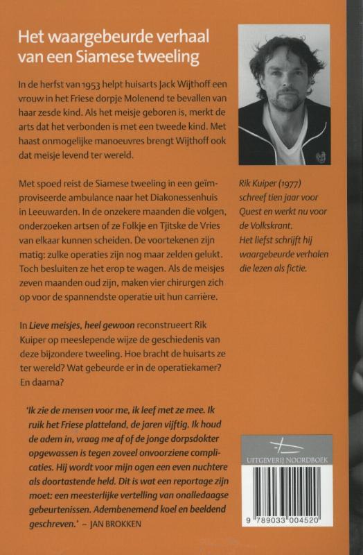 Achterkant van Lieve meisjes, heel gewoon