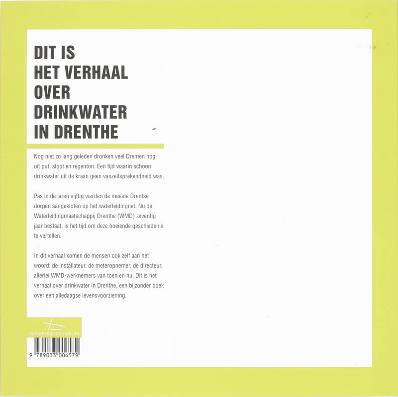 Achterkant van Dit is het verhaal over drinkwater in Drenthe