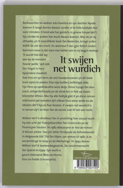 Achterkant van It swijen net wurdich