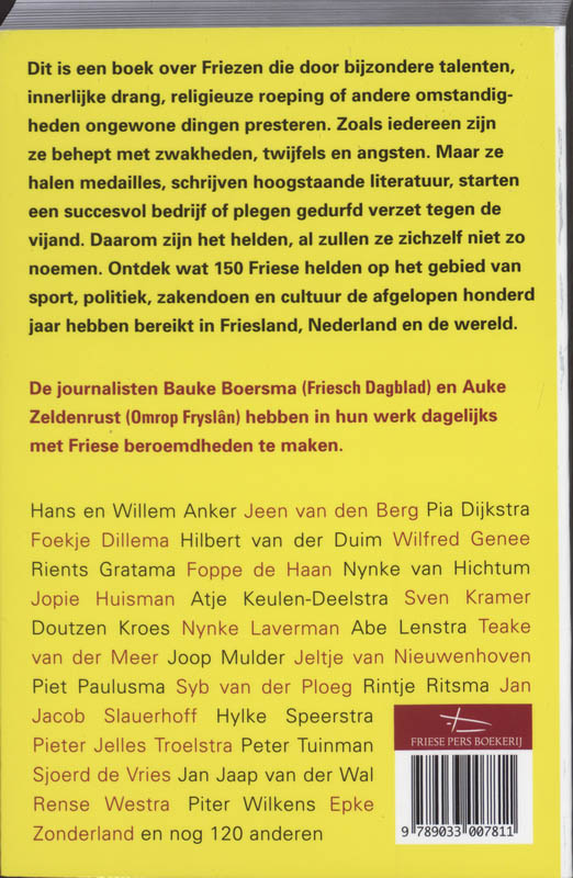 Achterkant van 150 Friese helden