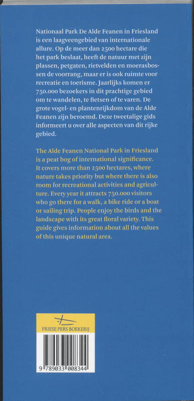 Achterkant van Gids nationaal park Alde Feanen guide