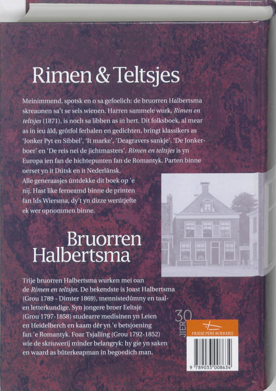 Achterkant van Rimen & Teltsjes