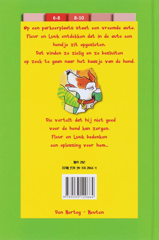 Achterkant van Fleur en Luuk en de oppashond