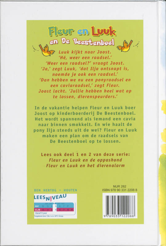 Achterkant van Fleur en Luuk en de Beestenboel