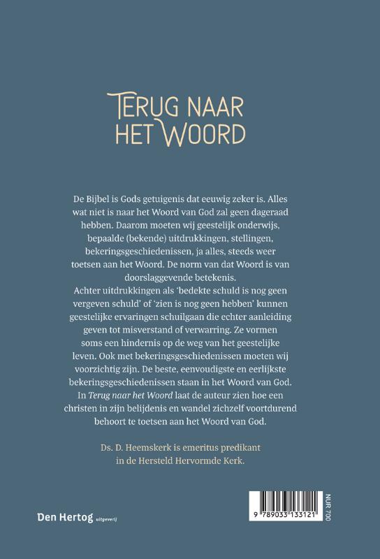Achterkant van Terug naar het Woord