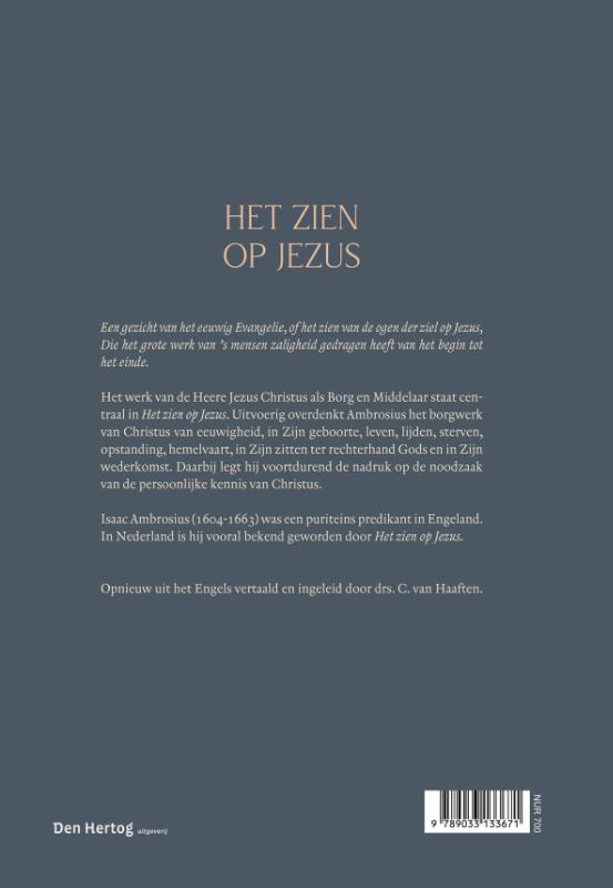 Achterkant van Het zien op Jezus