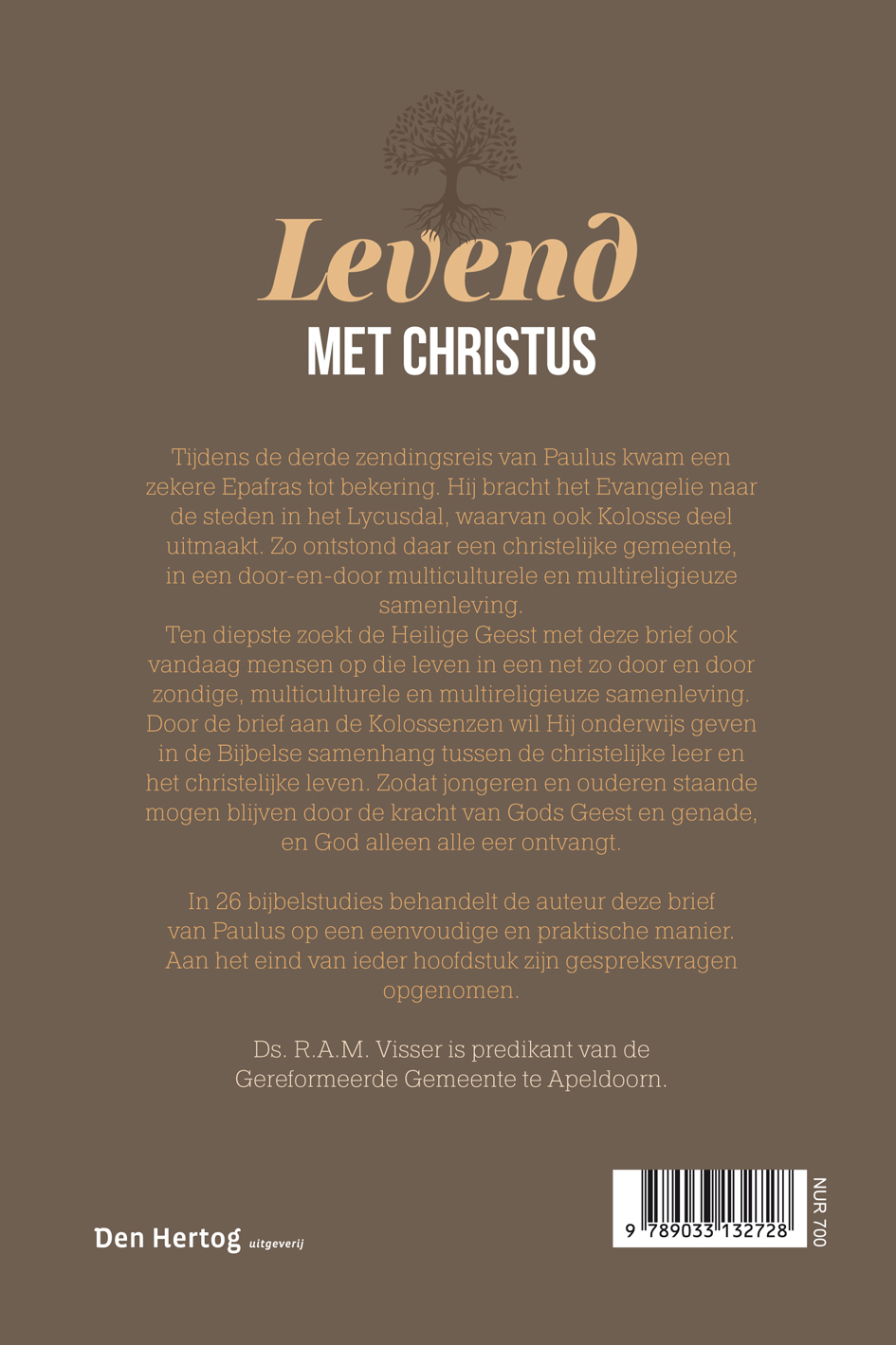 Achterkant van Levend met Christus