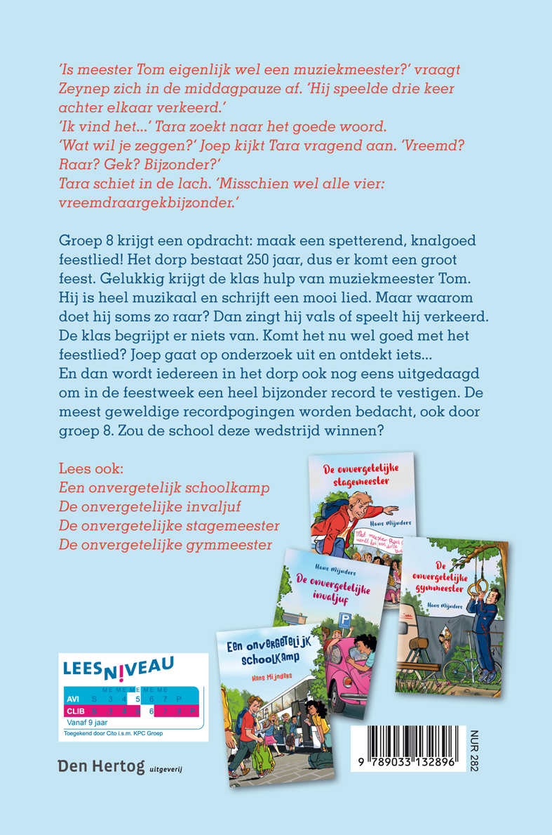Achterkant van De onvergetelijke muziekmeester