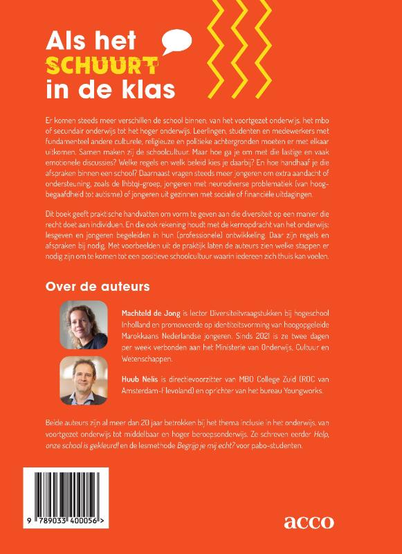 Achterkant van Als het schuurt in de klas