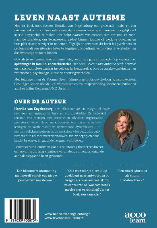Achterkant van Leven naast autisme