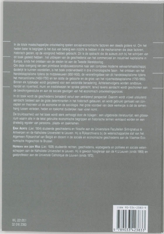 Achterkant van De economische ontwikkeling van Europa, 950-1950