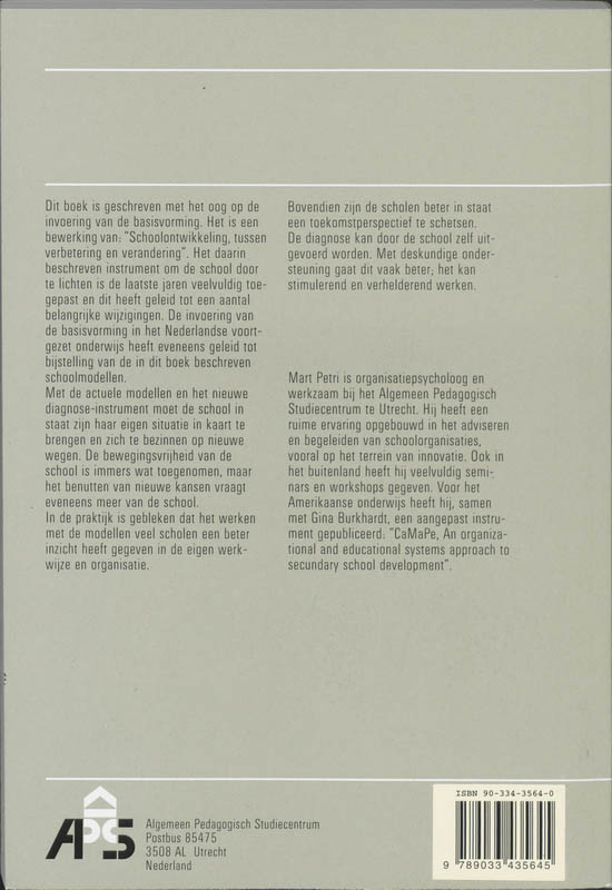 Achterkant van Schoolontwikkeling, van verbetering naar verandering