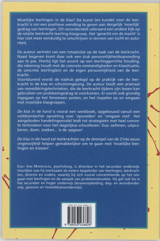 Achterkant van De klas in de hand