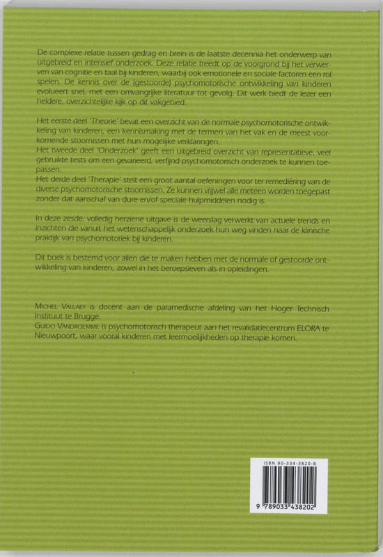 Achterkant van Psychomotoriek bij kinderen