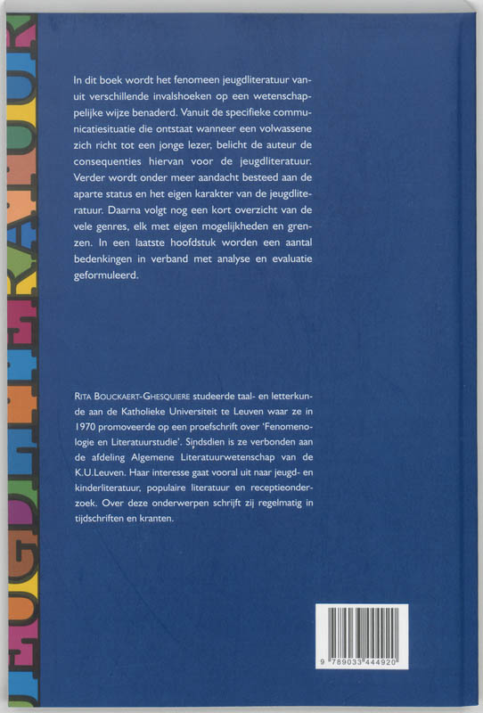 Achterkant van Het verschijnsel jeugdliteratuur
