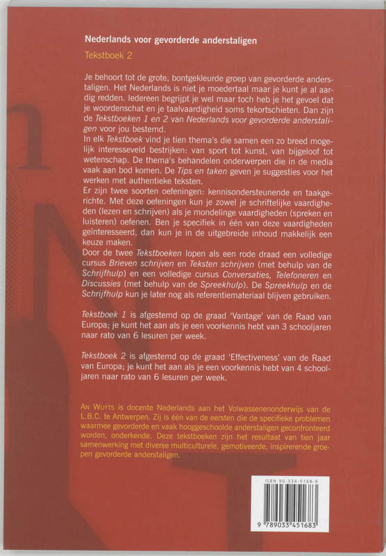 Achterkant van Tekstboek