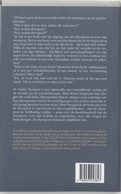 Achterkant van De naakte therapeut