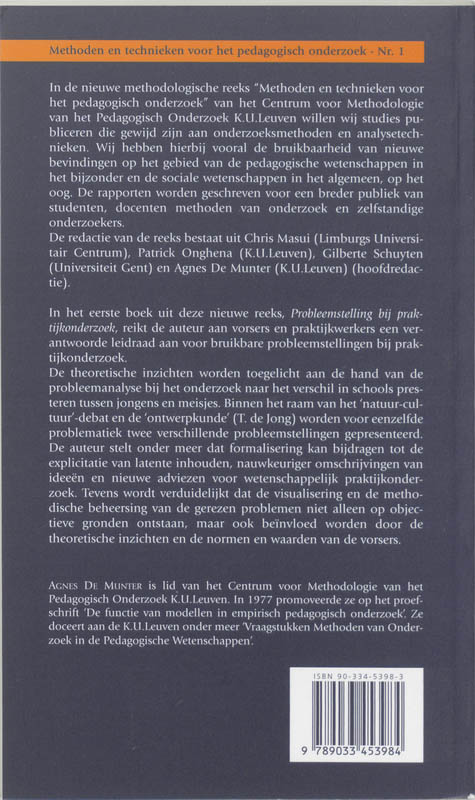 Achterkant van Probleemstelling bij praktijkonderzoek