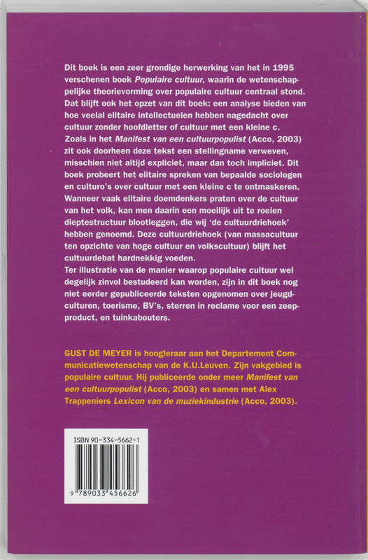 Achterkant van Cultuur met een kleine c
