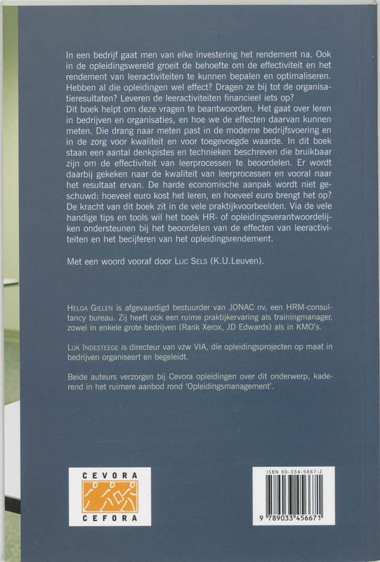 Achterkant van Rendement van leeractiviteiten