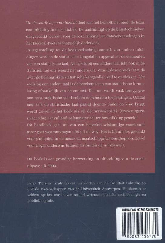 Achterkant van Van beschrijving tot inzicht