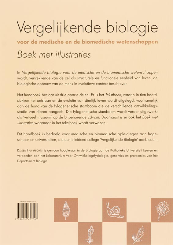 Achterkant van Vergelijkende biologie voor de medische en biomedische wetenschappen