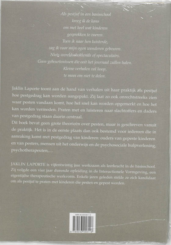 Achterkant van De pestjuf