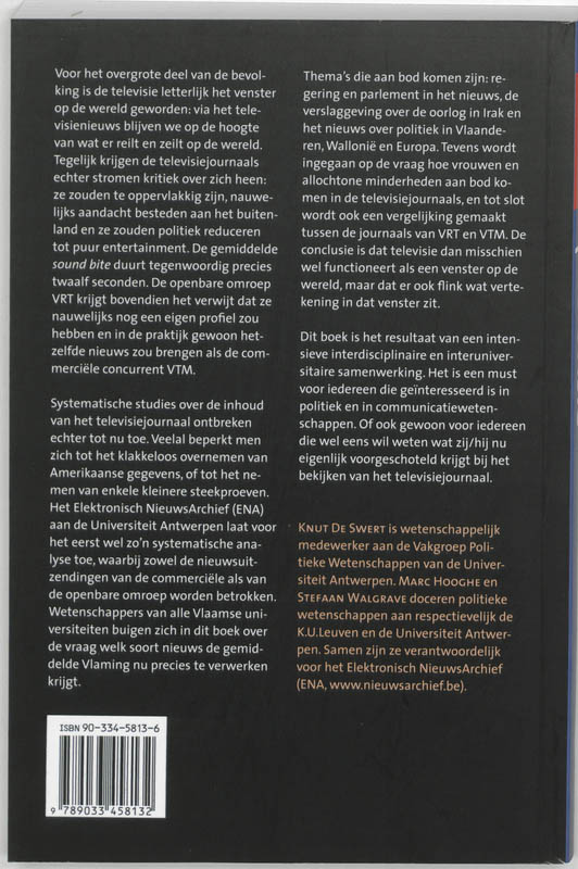 Achterkant van Nieuws op televisie