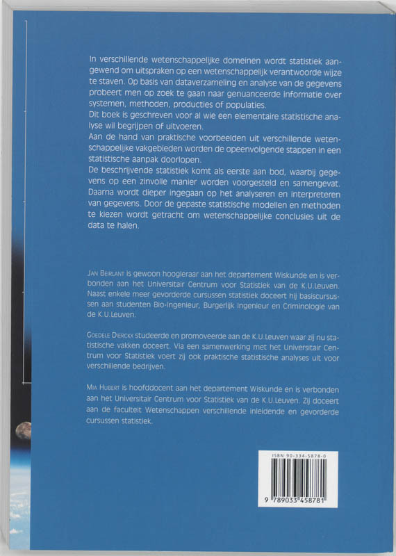 Achterkant van Statistiek en Wetenschap