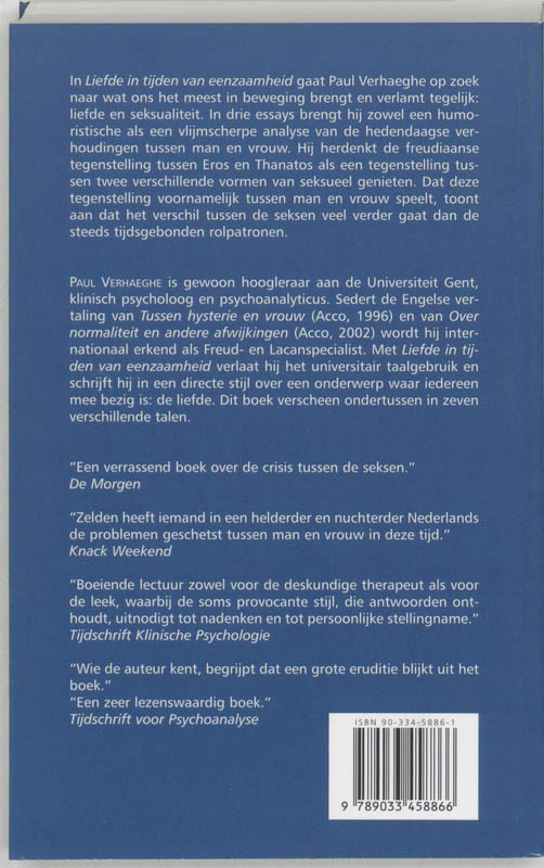 Achterkant van Liefde in tijden van eenzaamheid