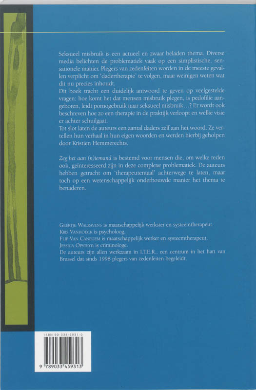 Achterkant van Zeg het aan (n)iemand