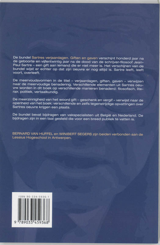 Achterkant van Sartres verjaardagen