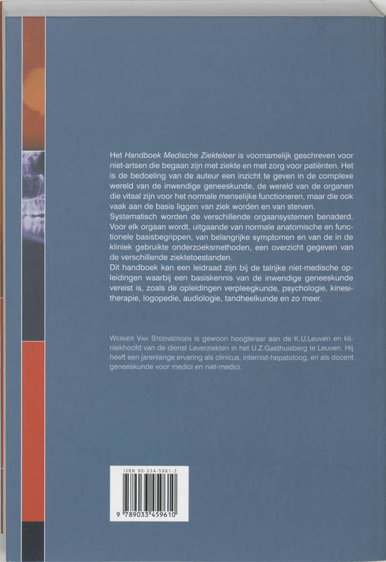 Achterkant van Handboek Medische Ziekteleer