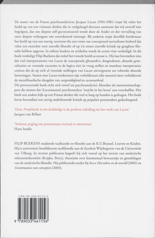 Achterkant van Jacques Lacan: een proefvlucht in het luchtledige