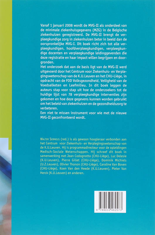Achterkant van Registratie van minimale verpleegkundige gegevens in de Belgische ziekenhuizen