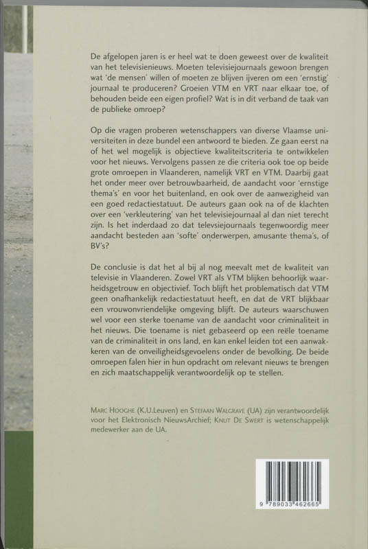 Achterkant van De kwaliteit van het nieuws