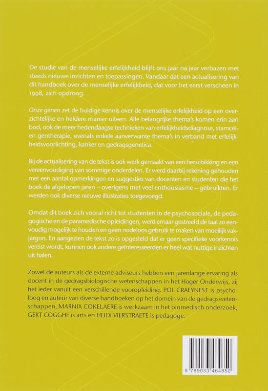 Achterkant van Onze genen