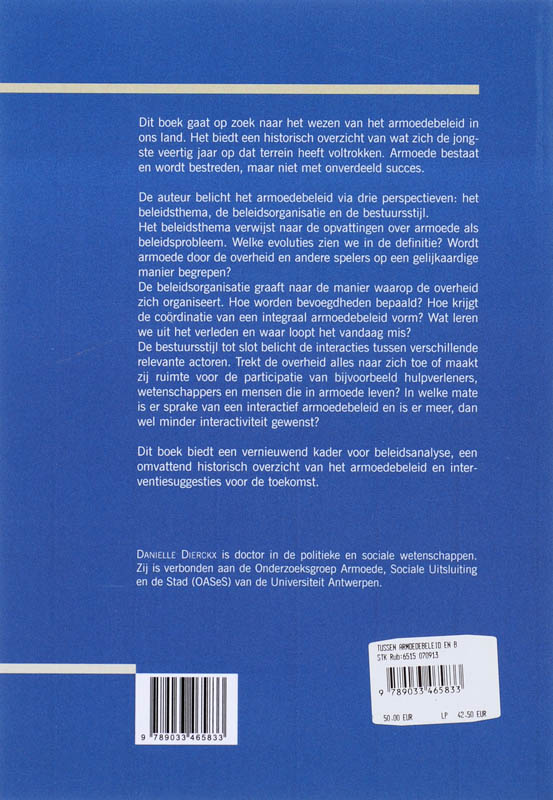 Achterkant van Tussen armoedebeleid en beleidsarmoede
