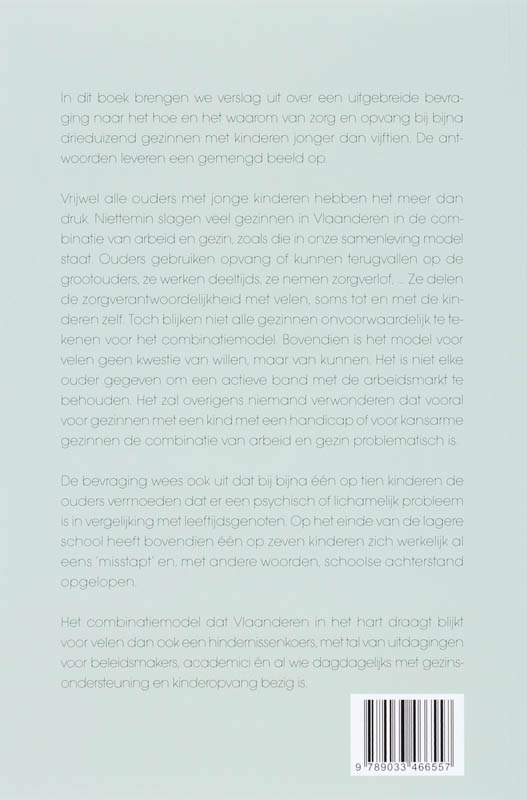 Achterkant van Zorgen voor kinderen in Vlaanderen