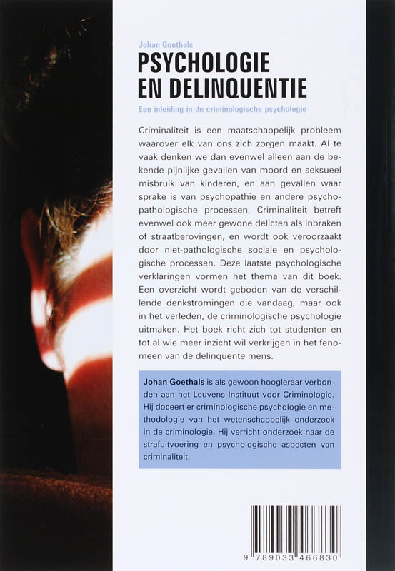 Achterkant van Psychologie en delinquentie