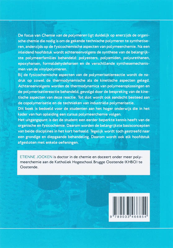 Achterkant van Chemie van de polymeren