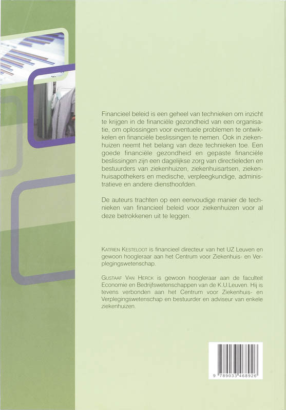 Achterkant van Financieel beleid voor ziekenhuizen