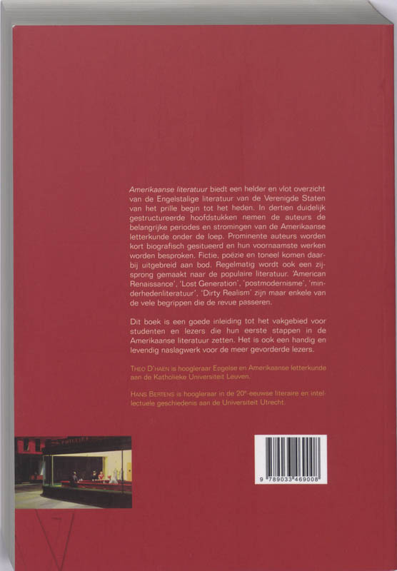 Achterkant van Amerikaanse literatuur