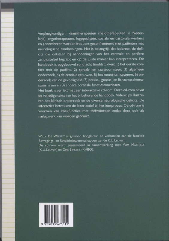 Achterkant van Neurologische aandoeningen Klinisch onderzoek